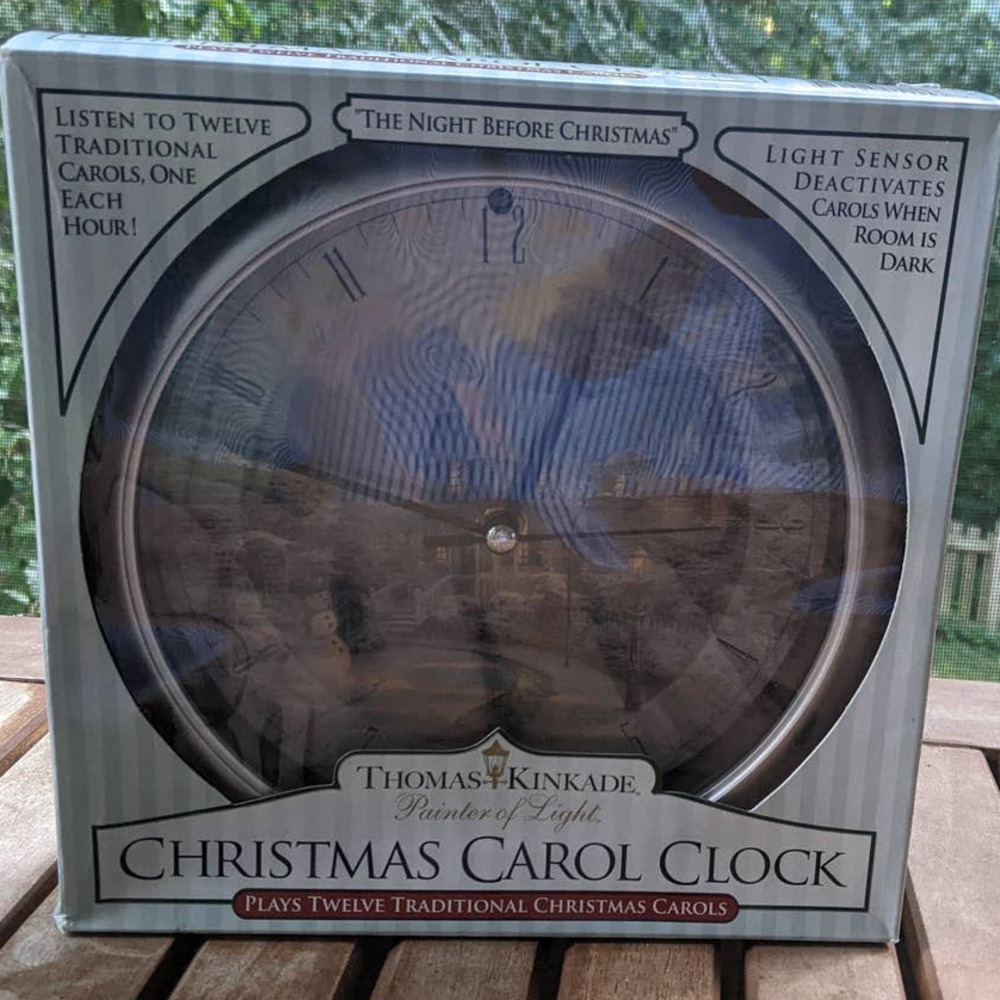Thomas Kinkaid Christmas Carol Clock "The Night Before Christmas" Plays 12 Songs